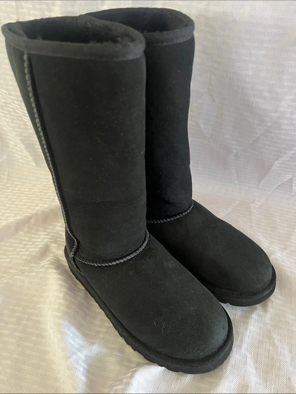 UGG Classic Tall Black Suede Winter Boots